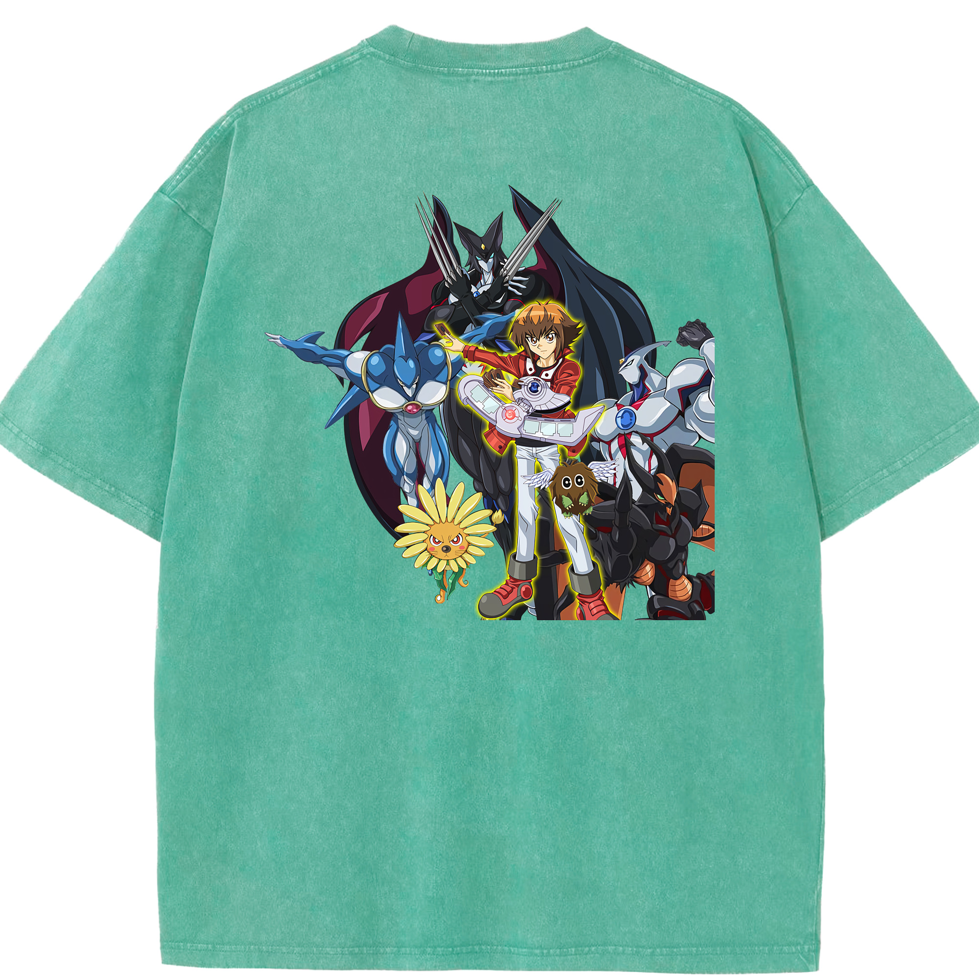 （画像用） 遊☆戯☆王 Yu-Gi-Oh! 綿100% ヴィンテージ風 半袖Tシャツ（背面プリント）